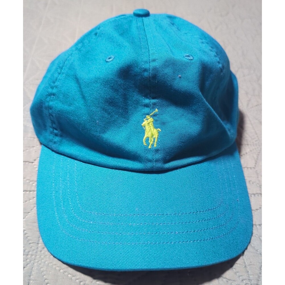 Polo Ralph Lauren Cotton Chino Baseball Cap Aqua Blue Green Pony Logo One Size